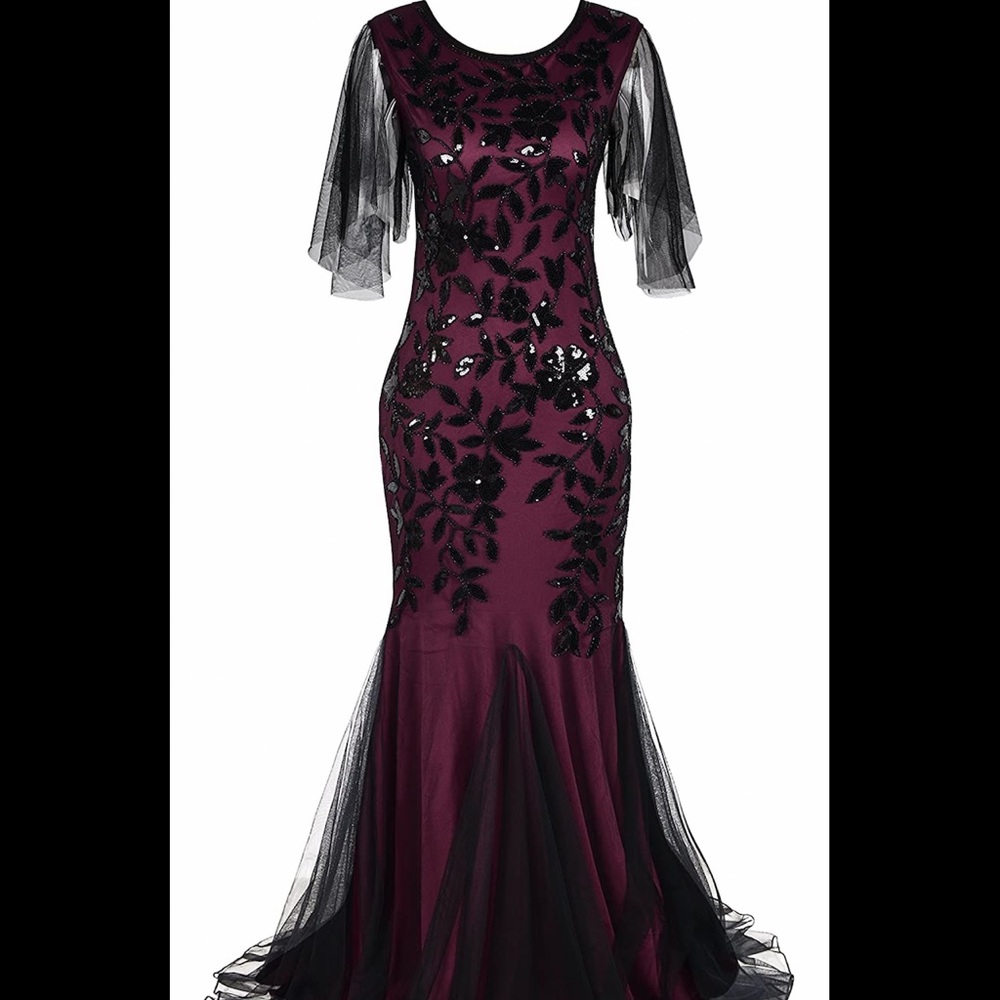 Roaring 1920s Great Gatsby Flapper Dress: Size 16